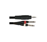 KOMELEC FRANCE Câble Jack 3.5mm Mâle 2 Jack 6.35mm Mâle Mono 1.50m