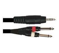 KOMELEC FRANCE Câble Jack 3.5mm Mâle 2 Jack 6.35mm Mâle Mono 1.50m