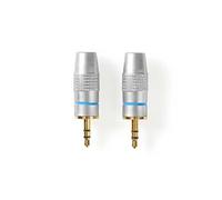 KOMELEC FRANCE Connecteur Jack 3.5mm Mâle Stéréo Gold Diam. Entrée 7mm (par 2) Or