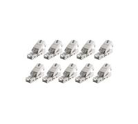 KOMELEC FRANCE Lot De 10 Connecteurs Rj45 Cat6a Stp Pour Câble Monobrin Ou Multibrins