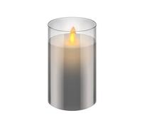 KOMELEC FRANCE Bougies à led en verre 7.5x12.5cm - cire véritable blanc chaud