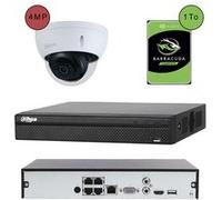 KOMELEC Pack de vidéosurveillance ip poe 1 caméra dôme 4mp - 3 mois d'enregistrement Blanc G
