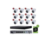 KOMELEC Pack de vidéosurveillance ip poe 12 caméras dôme 5 mp - 20 jours d'enregistrement