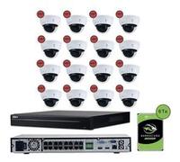 KOMELEC Pack de vidéosurveillance ip poe 16 caméras dôme 4mp - 20 jours d'enregistrement Blanc G