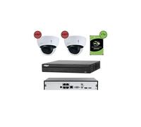 CONECTICPLUS Pack De Vidéosurveillance Ip Poe 2 Caméras Dôme 4mp 20 Jours D'enregistrement Blanc