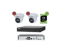 KOMELEC Pack de vidéosurveillance ip poe 2 caméras dôme 5 mp - 30 jours d'enregistrement