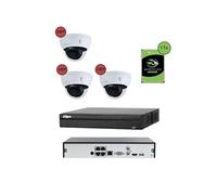 KOMELEC Pack de vidéosurveillance ip poe 3 caméras dôme 2 mp - 60 jours d'enregistrement