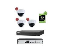 KOMELEC Pack de vidéosurveillance ip poe 3 caméras dôme 4mp - 20 jours d'enregistrement