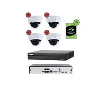 KOMELEC Pack de vidéosurveillance ip poe 4 caméras dôme 2 mp - 1 mois d'enregistrement