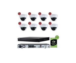 KOMELEC Pack de vidéosurveillance ip poe 8 caméras dôme 2 mp - 20 jours d'enregistrement