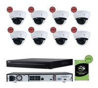KOMELEC Pack de vidéosurveillance ip poe 8 caméras dôme 4mp - 25 jours d'enregistrement Blanc G