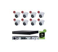 KOMELEC Pack de vidéosurveillance ip poe 8 caméras dôme 5 mp - 30 jours d'enregistrement