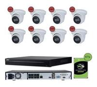CONECTICPLUS Pack De Vidéosurveillance Ip Poe 8 Caméras Dôme 5mp 30 Jours D'enregistrement Blanc