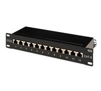 KOMELEC FRANCE Panneau De Brassage Ethernet Rj45 12 Ports 10' 1u Rackable Cat 6 Blindé