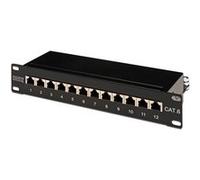 KOMELEC FRANCE Panneau De Brassage Ethernet Rj45 12 Ports 10' 1u Rackable Cat 6 Blindé