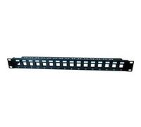 KOMELEC Panneau de brassage ethernet rj45 16 ports 19 pouces 1u blindé vide pour insert G