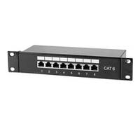 KOMELEC Panneau de brassage ethernet rj45 8 ports 10' 1u cat6 blindé G