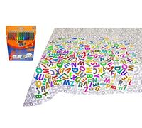 Komencu Nappe à Colorier Lavable pour Enfants avec Feutres Lavables - Coloriage Geant Enfant