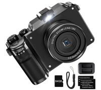 Komery-Caméscope de photographie numérique,cadre de bricolage,avant et arrière,objectif pour touristes,selfie 4K,webcam WiFi,YouTube Livestream 16X,56MP - Type 2 Batteries-With 32G TF Card