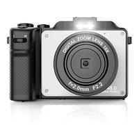 Komery-Caméscope de photographie numérique,cadre de bricolage,avant et arrière,objectif pour touristes,selfie 4K,webcam WiFi,YouTube Livestream 16X,56MP - Type Grey shell-With 32G TF Card