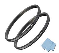 Komet Lot de 2 bagues abaissantes de 82 mm à 77 mm - Accessoires de convertisseur d'objectif d'appareil photo, aluminium, noir