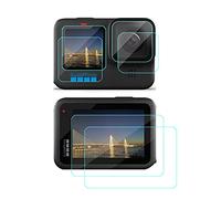 Komet Protecteur d'écran pour caméra d'action GoPro Hero 13 hero12 hero11 hero10 hero9 (2 Sets), verre trempé 9H anti-bulles et anti-rayures