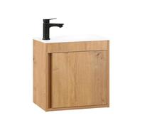 Kometmöbel Meuble Lave-Mains 50cm Meuble Lavabo déjà monté Chêne | Déjà monté, Porte à fermeture douce, Suspendu au mur, Gain de place, Pour salle de bain d'invités et WC, Design moderne