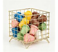 Komforbaa Support à dosettes K-Cup en métal doré - 13,5 x 13,5 x 16 cm, grande capacité, panier de rangement pour capsules de café, organisateur pour plan de travail, cuisine, bureau, coffee bar