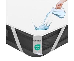 Komfortec 120x200 cm Protège Matelas, Alèse Imperméable, Silencieux et Respirant, Anti-Acarien, Hypo-Allergénique, Blanc