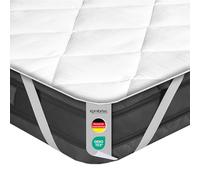 Komfortec 160x200 cm sur-Matelas, 4 Bande élastique, 500 g/m² Respirant protège-Matelas, Blanc