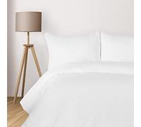 Komfortec Deluxe Parure de lit 3 pièces 200 x 200 cm - Housse de Couette 200 x 200 cm - avec taies d'oreiller - en Microfibre avec Fermeture éclair - Doux et Infroissable - Blanc