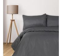 Komfortec Deluxe Parure de Lit 3 Pièces 240 x 220 cm avec Housse de Couette et Taies d'Oreiller en Microfibre, Douce et Infroissable, Fermeture Éclair, Anthracite