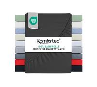 Komfortec Drap-Housse en Jersey 100% Coton - 120 x 200 cm - 135 g/m² - Doux, Respirant et Doux pour la Peau - avec Bord élastique - Certifié Oeko-Tex - pour sommier tapissier, surmatelas et Matelas