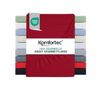 Komfortec Drap-Housse en Jersey 100% Coton - 120 x 200 cm - 135 g/m² - Doux, Respirant et Doux pour la Peau - avec Bord élastique - Certifié Oeko-Tex - pour sommier tapissier, surmatelas et Matelas