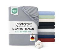 Komfortec Drap-Housse en Jersey 100% Coton - 160 x 200 cm - 135 g/m² - Doux, Respirant et Doux pour la Peau - avec Bord élastique - Certifié Oeko-Tex - pour sommier tapissier, surmatelas et Matelas