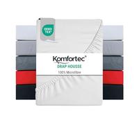 Komfortec Drap-Housse 160 x 200 cm en Microfibre brossée, Blanc