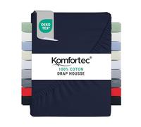 Komfortec Jersey Drap Housse 90x200 cm, 100% Coton, Bleu