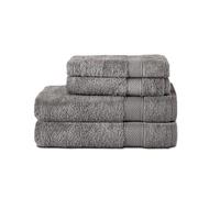 Komfortec Ensemble de Serviettes 4 Pièces, 2 Serviettes de Bain 70x140 cm et 2 Serviettes de Toilette 50x100 cm,Linge de Bain Coton Doux et Absorbant, Anthracite