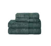 Komfortec Ensemble de Serviettes 4 Pièces, 2 Serviettes de Bain 70x140 cm et 2 Serviettes de Toilette 50x100 cm,Linge de Bain Coton Doux et Absorbant, Vert Foncé