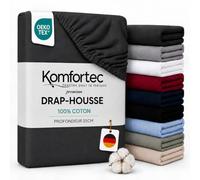 Komfortec Jersey Drap Housse 160x200 cm, 100% Coton - Anthracite