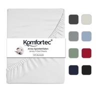 Komfortec Jersey Drap Housse 160x200 cm, 100% Coton, Blanc