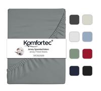 Komfortec Jersey Drap Housse 90x200 cm, 100% Coton, Gris