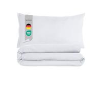 Komfortec Literie Premium Housse de Couette 3 pièces Super Douce 155x220 cm + 2 taies d'oreiller 40x80 cm, 100% Microfibre brossée, Blanc