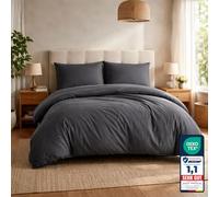 Komfortec Literie Premium Housse de Couette 3 pièces Super Douce 200x200 cm + 2 taies d'oreiller 40x80 cm, 100% Microfibre brossée, Anthracite