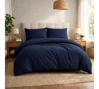 Komfortec Literie Premium Housse de Couette 3 pièces Super Douce 200x200 cm + 2 taies d'oreiller 40x80 cm, 100% Microfibre brossée, Bleu