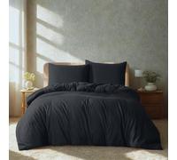 Komfortec Literie Premium Housse de Couette 3 pièces Super Douce 200x200 cm + 2 taies d'oreiller 80x80 cm, 100% Microfibre brossée, Anthracite