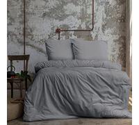 Komfortec Literie Premium Housse de Couette 3 pièces Super Douce 200x220 cm + 2 taies d'oreiller 80x80 cm, 100% Microfibre brossée, Gris