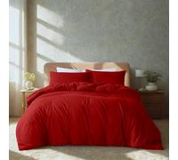 Komfortec Literie Premium Housse de Couette 3 pièces Super Douce 240x220 cm + 2 taies d'oreiller 40x80 cm, 100% Microfibre brossée, Rouge