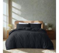 Komfortec Literie Premium Housse de Couette 3 pièces Super Douce 240x220 cm + 2 taies d'oreiller 40x80 cm, 100% Microfibre brossée, Anthracite
