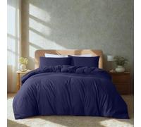 Komfortec Literie Premium Housse de Couette 3 pièces Super Douce 240x220 cm + 2 taies d'oreiller 40x80 cm, 100% Microfibre brossée, Bleu